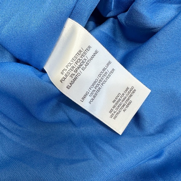 Taylor Textured Sleeveless Ruffle-Hem Dress in Lapis size 12 - Picture 6 of 6